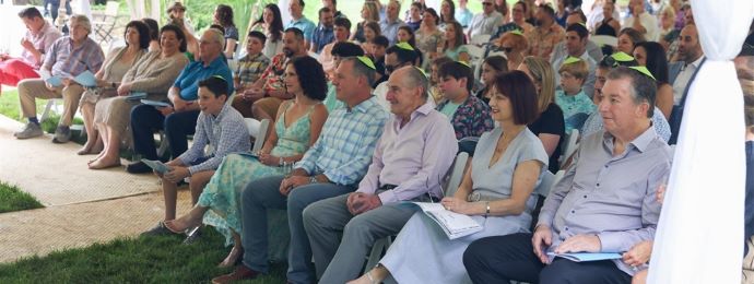 Photograph: Guests watching bar mitzvah ceremony